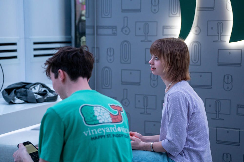 Students playing on the Nintendo Switch in the MSU Alienware lounge at the Communications, Arts & Sciences building in East Lansing, on March 26 2026.