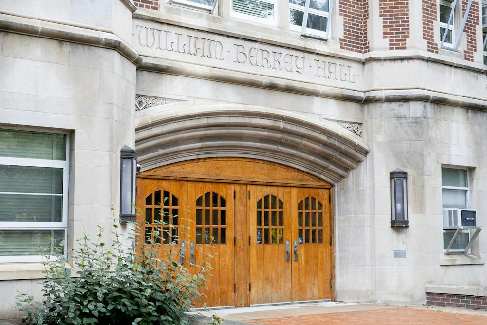 <p>Entrance to Berkey Hall on E. Circle Dr. in East Lansing, Mich., on Wednesday Sept. 9, 2026.</p>