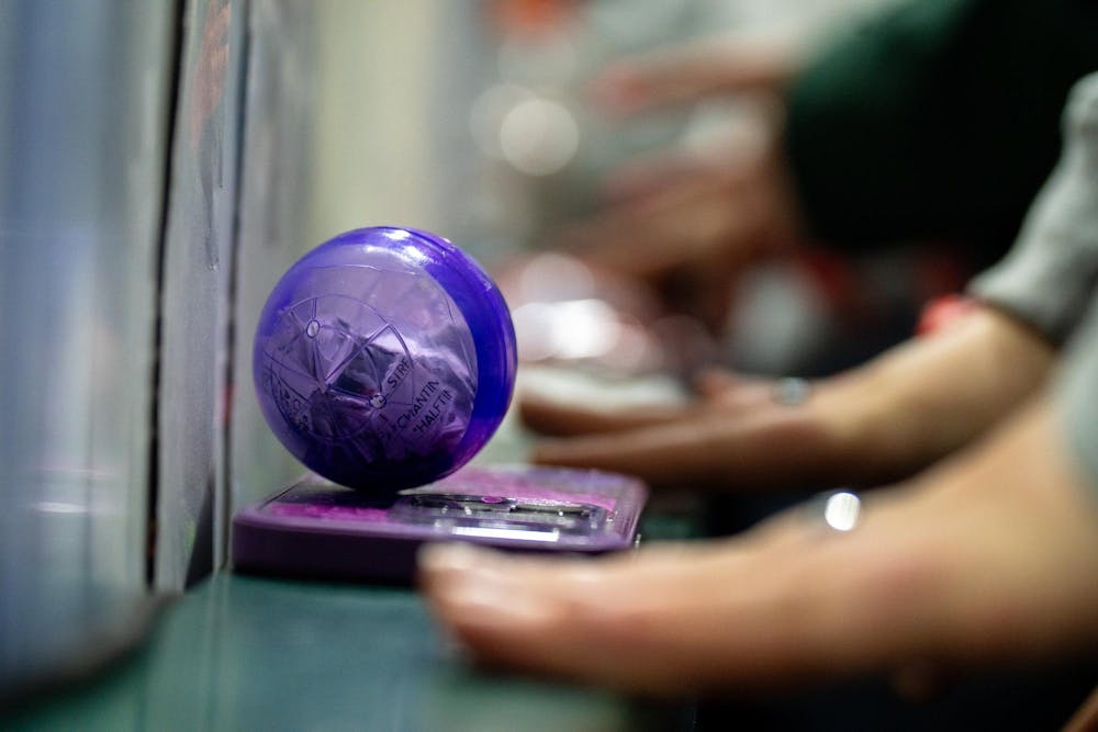 <p>The Michigan State student section chants for their team at Munn Ice Arena on Feb. 22, 2025. The Spartans lost 3-2 to the Nittany Lions.</p>