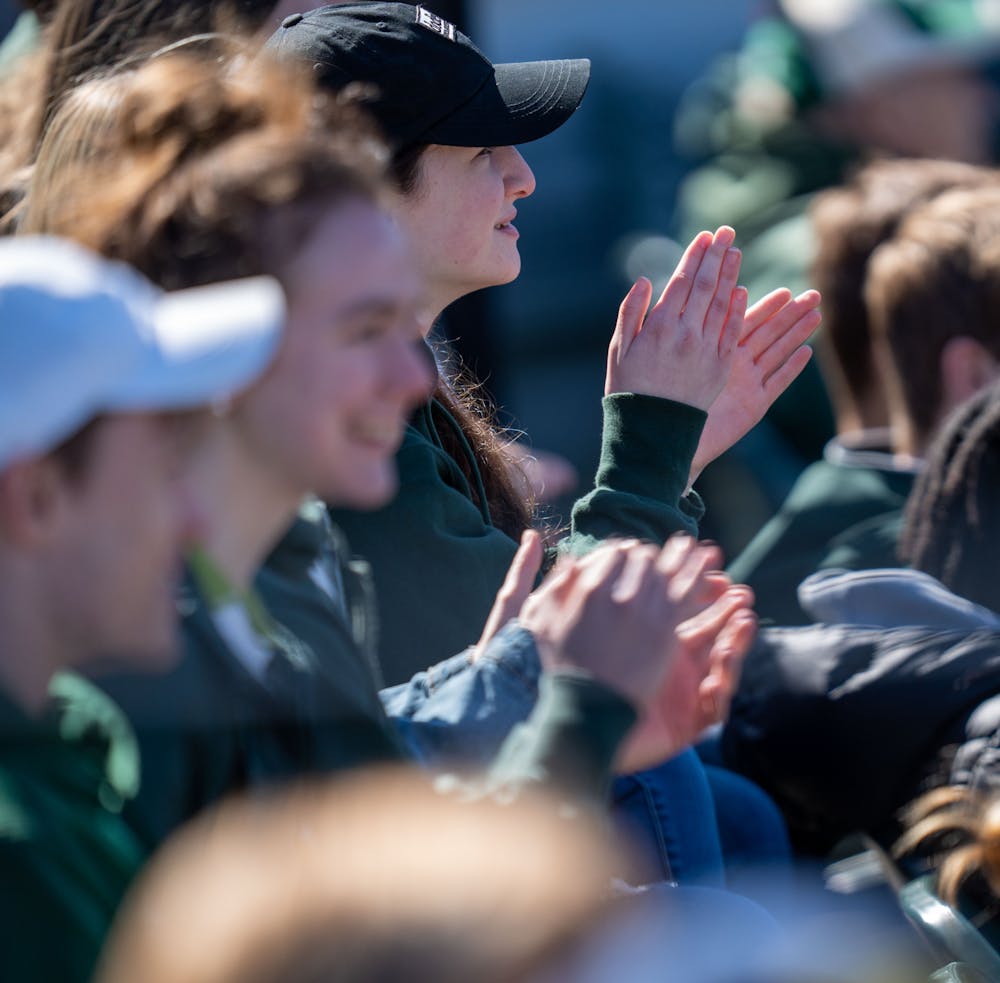MSU spectators cheer on their team during the first game on March 20, 2022. MSU won the game against Houston Baptist 1-0. 