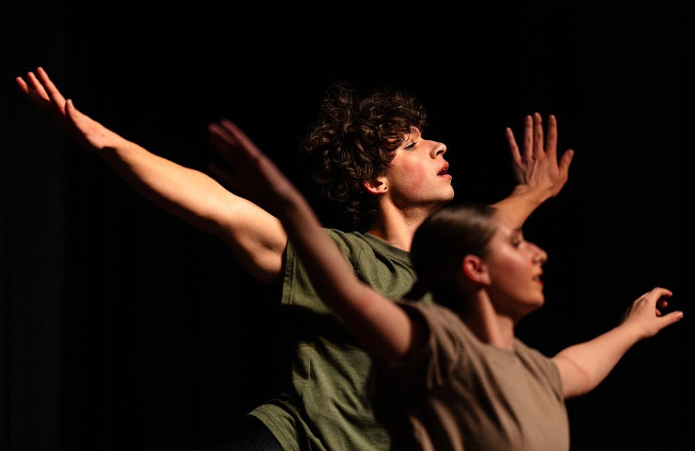 Physiology junior Camden Kimmel dances at the Snyder-Phillips RCAH theater on April 12, 2025. MSU Ballet Club’s spring show, “A Midsummer Night’s Dream & Showcase,” included a variety of performances and Shakespeare inspired costumes. 