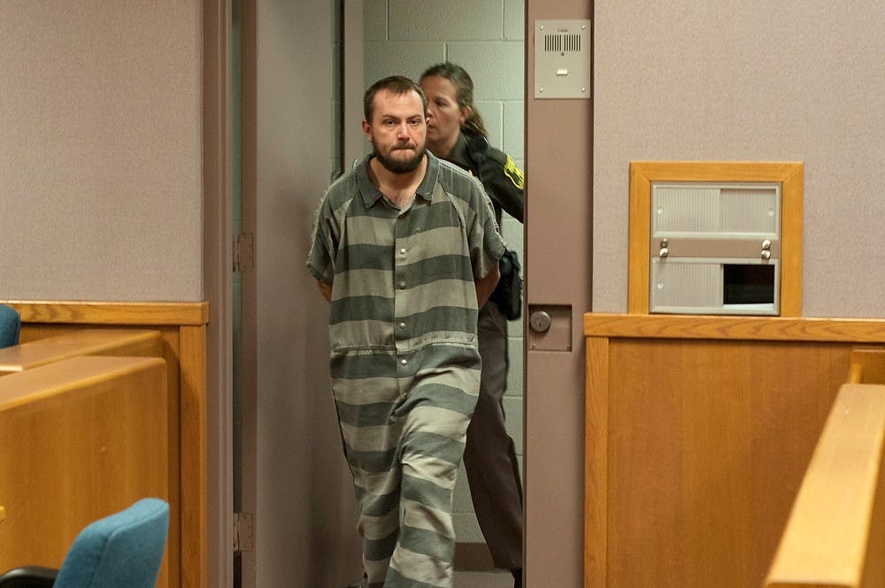 	<p>Vernon, Mich., resident Oswald Scott Wilder enters the court room Sept. 24, 2013, at the 54-B District Courthouse. He faces two counts of first-degree criminal sexual conduct, two counts of second-degree criminal sexual conduct, two counts of assault with intent to commit sexual penetration, one count of unlawful imprisonment and one count of gross indecency between a male and female by a sexually delinquent person. Margaux Forster/The State News</p>