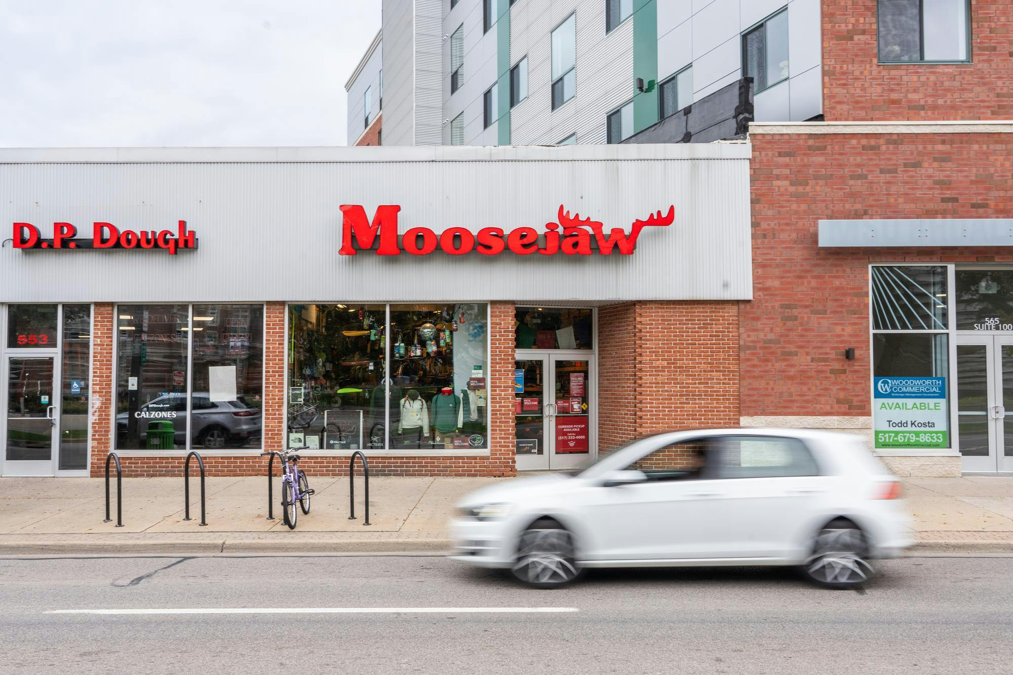The Moosejaw location on Grand River Ave in downtown East Lansing on Friday, Sept. 29, 2023. Dick's Sporting Goods is shuttering 11 of its 14 locations, including its East Lansing store.