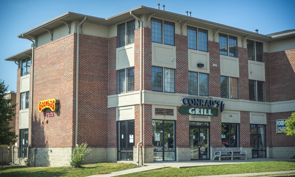 <p>The new location of Conrad's Grill is pictured on Aug. 16, 2017, at 311 W Grand River Ave. in East Lansing. The new location of Conrad's Grill has replaced GoombaS Pizza at this location.&nbsp;</p>