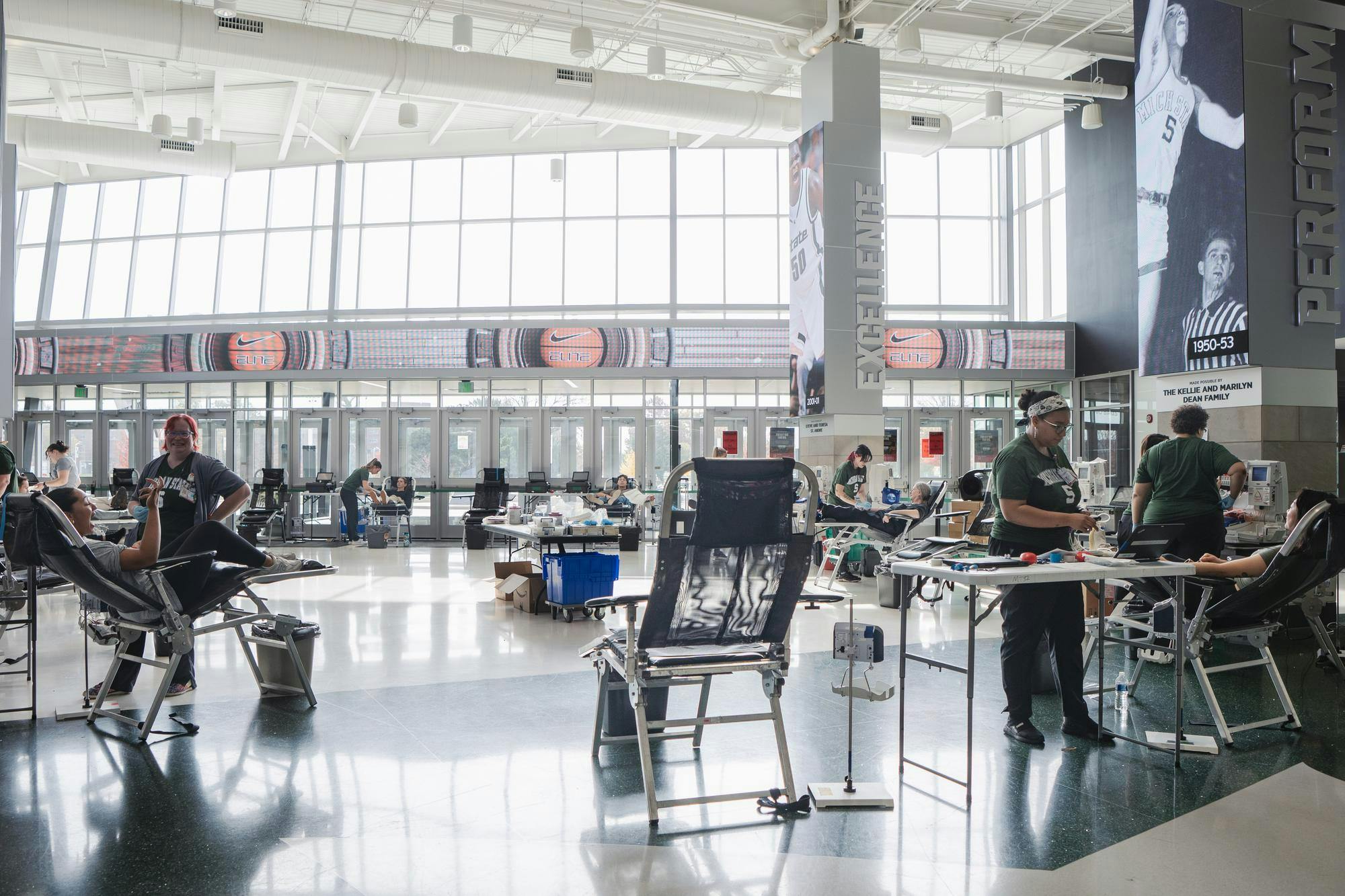 The ‘We Give Blood’ drive takes place inside of the Breslin Center on Oct. 30, 2024. The drive is part of a Big Ten conference-wide competition, with the winning school earning a one million dollar prize. 