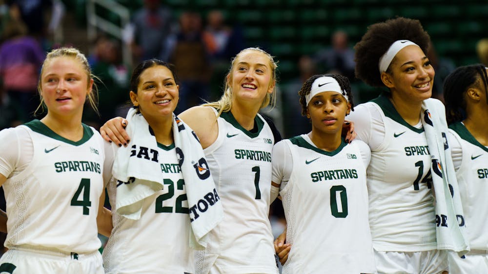 <p>Michigan State women’s basketball played an exhibition game against Saginaw Valley State University at the Breslin Center on Oct. 30, 2022. The Spartans defeated the Cardinals 90-56.</p>