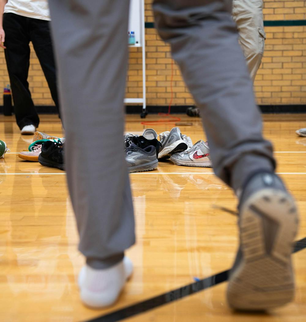 a collection of shoes at IM Circle, in East Lansing, on Dec. 2nd, 2025.