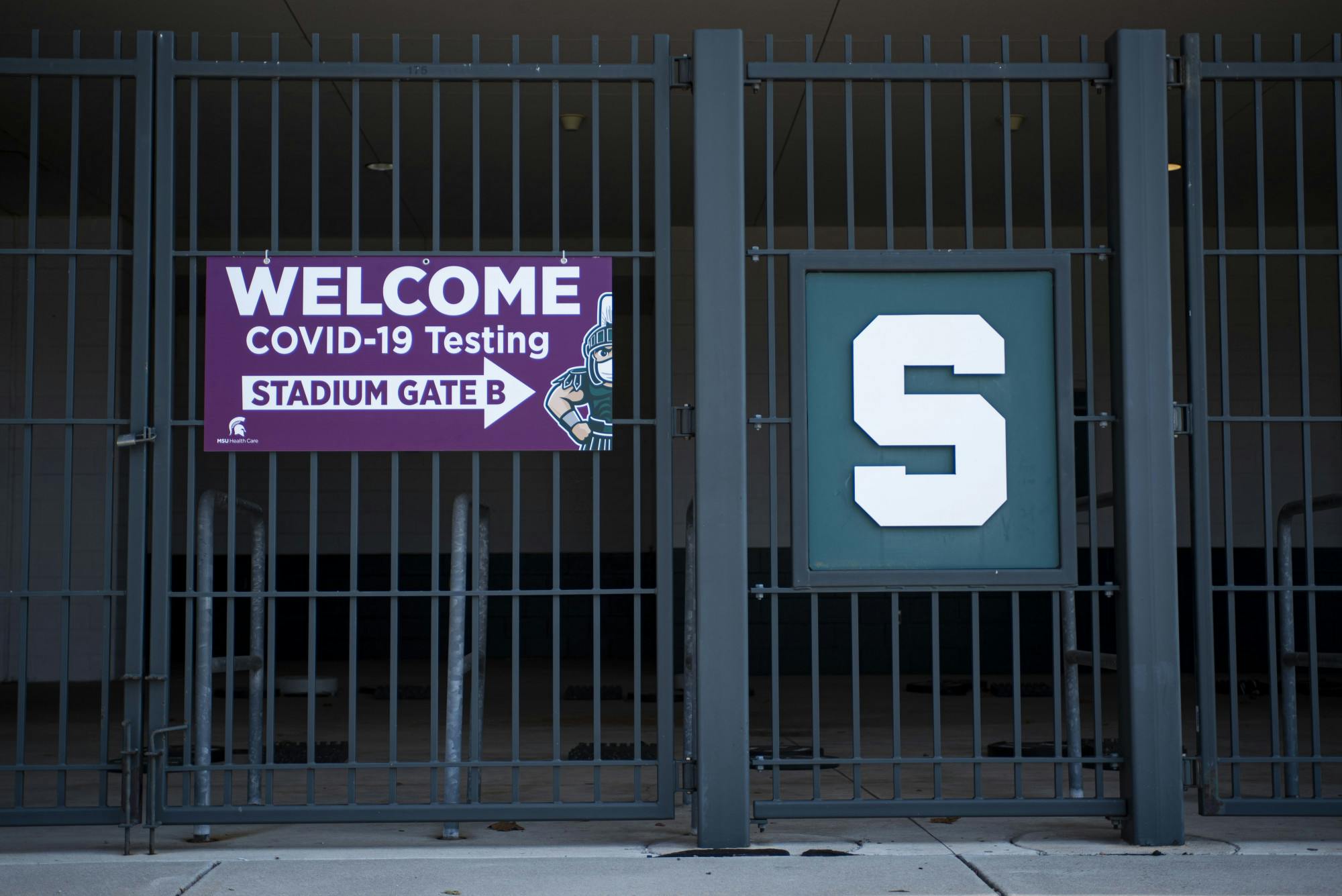 Spartan Stadium has converted into a COVID-19 testing facility to allow students living on or near campus to get tested. The entrance to the testing center is located at Gate B. Shot on September 23, 2020.