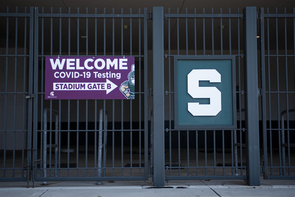 Spartan Stadium has converted into a COVID-19 testing facility to allow students living on or near campus to get tested. The entrance to the testing center is located at Gate B. Shot on September 23, 2020.