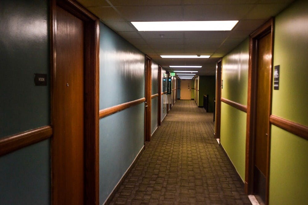 The third floor of MSU's Phillips Hall which consist of all single rooms on Oct. 2, 2017. 