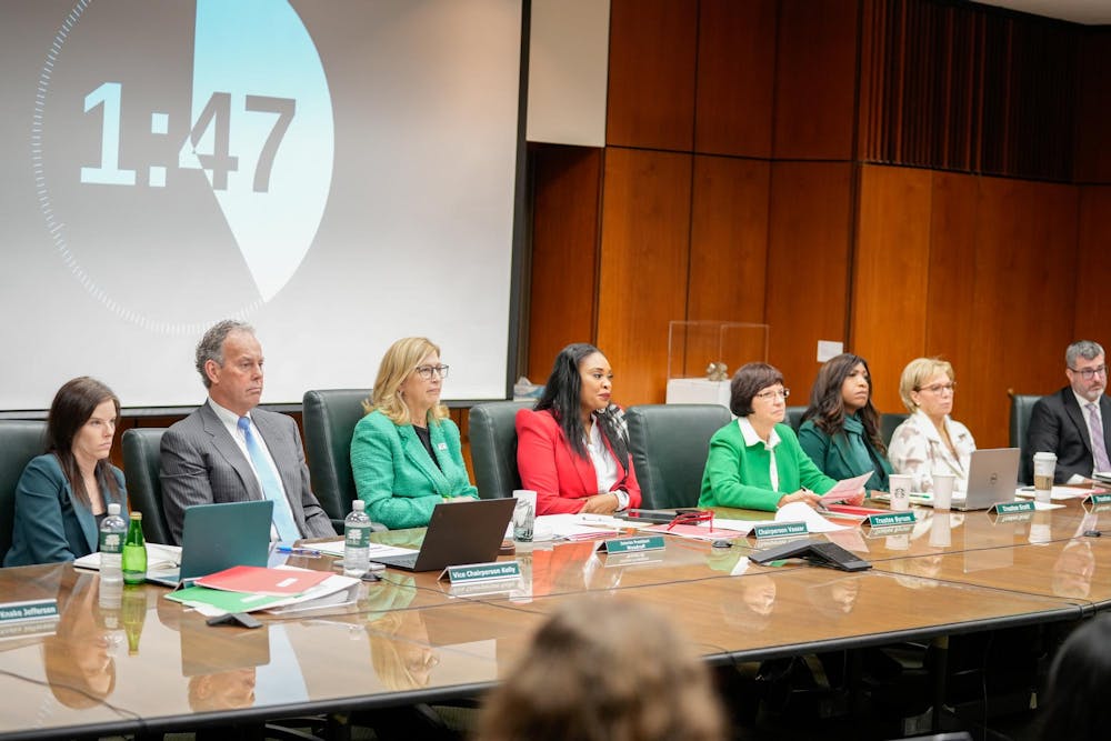 The Board of Trustees during a meeting in the Hannah Administration Building on Oct. 27, 2023. 