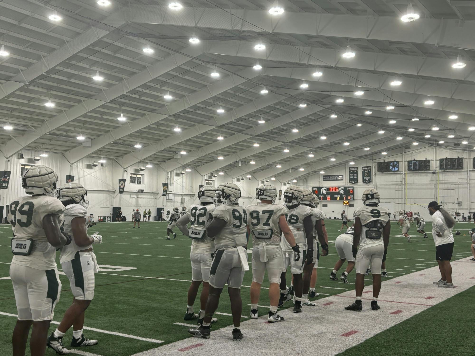 <p>Michigan State football players during a practice on August 5, 2024. Courtesy of PJ Pfeiffer.</p>