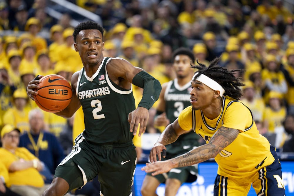 The Michigan State University men's basketball team takes on University of Michigan at the Crisler Center in Ann Arbor on Feb. 17, 2024. Michigan State is looking to secure their first win in Ann Arbor since 2019.