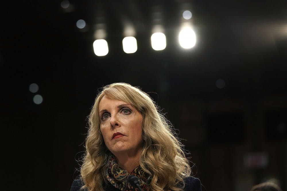 President and CEO of USA Gymnastics Kerry Perry testifies during a hearing before the Consumer Protection, Product Safety, Insurance, and Data Security Subcommittee of Senate Commerce, Science, and Transportation Committee July 24, 2018 on Capitol Hill in Washington, DC. The hearing was to focus on changes made by the United States Olympic Committee, USA Gymnastics, and Michigan State University to protect Olympic and amateur athletes from abuse. Photo by Alex Wong/Getty Images.