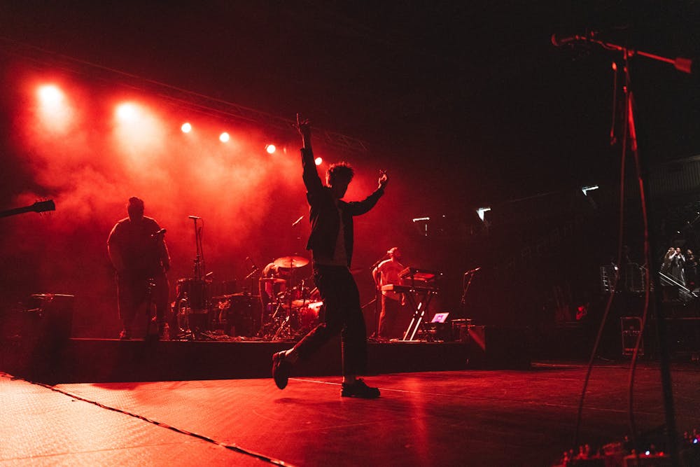 <p>Hippo Campus performs a memorable spring concert to a crowd of fans and students at the Breslin on Mar. 28, 2023.</p>