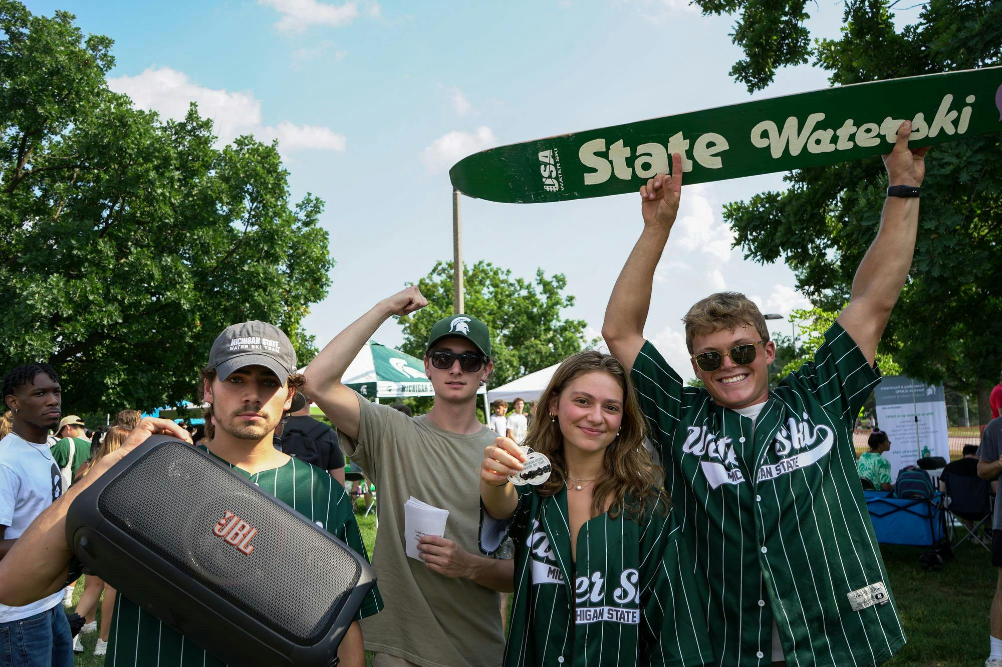 <p>Michigan State's water ski club walks around at Sparticipation at IM East Field on Aug. 26, 2024.</p>