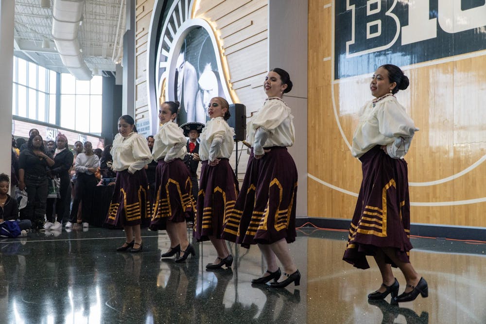 Ballet Folklorico de la Luz, a folkloric group from Central Michigan University, performed traditional Mexican dances at Spartan Remix on Sept. 13, 2023 at the Breslin Center. 