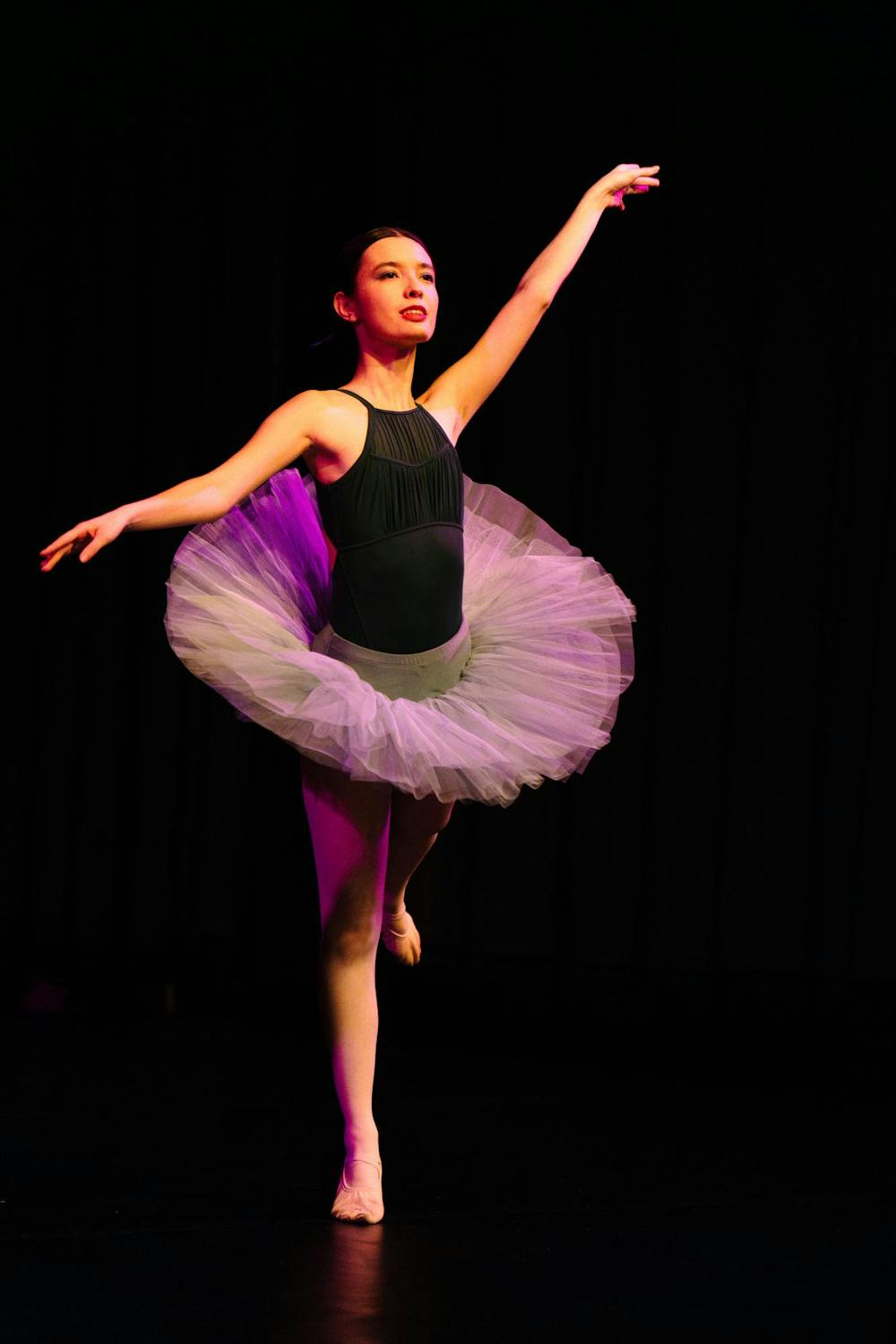 Marketing sophomore Annabelle Wilken dances at the Snyder-Phillips RCAH theater on April 12, 2025. MSU Ballet Club’s spring show, “A Midsummer Night’s Dream & Showcase,” included a variety of performances and Shakespeare inspired costumes. 