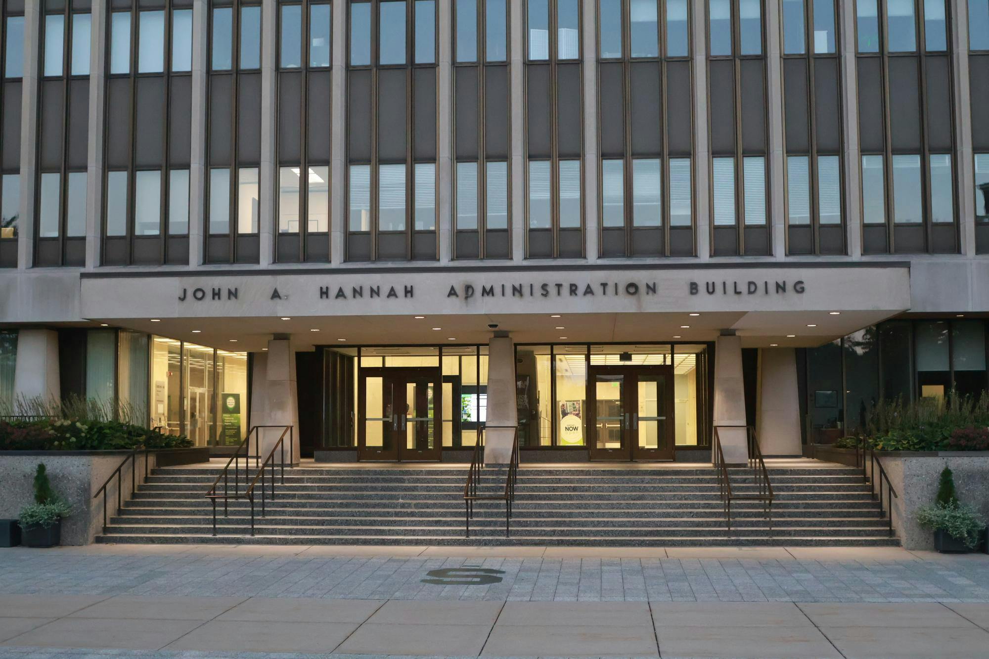 <p>Michigan State University's Hannah Administration Building in East Lansing, Mich., on Oct. 29, 2025.</p>