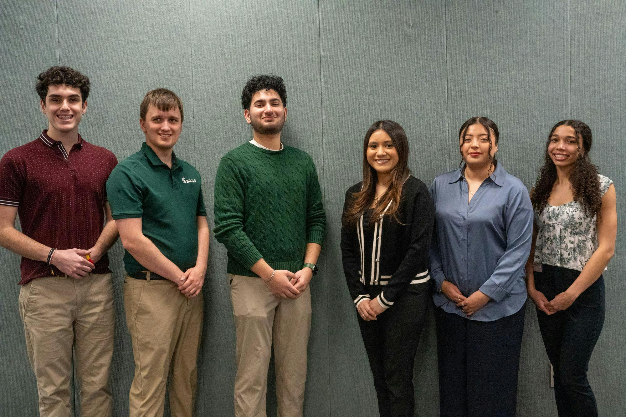 Portrait of the Tri Alpha executive board, taken on Feb. 24, 2025.