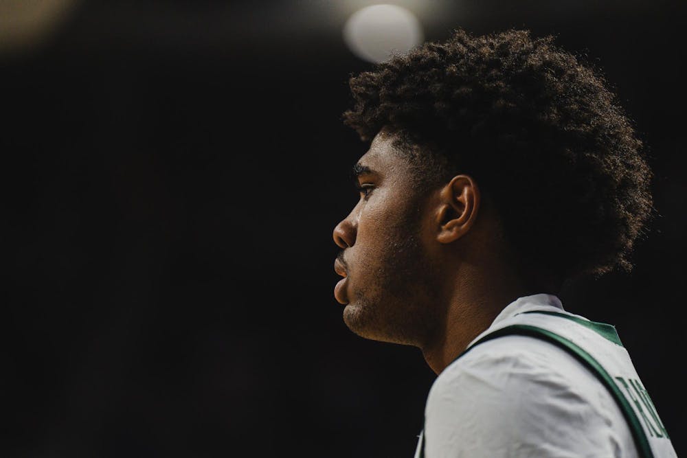 <p>MSU freshman guard Jase Richardson (11) watches the court during a game between MSU and Bowling Green at the Breslin center on Nov. 16, 2024</p>