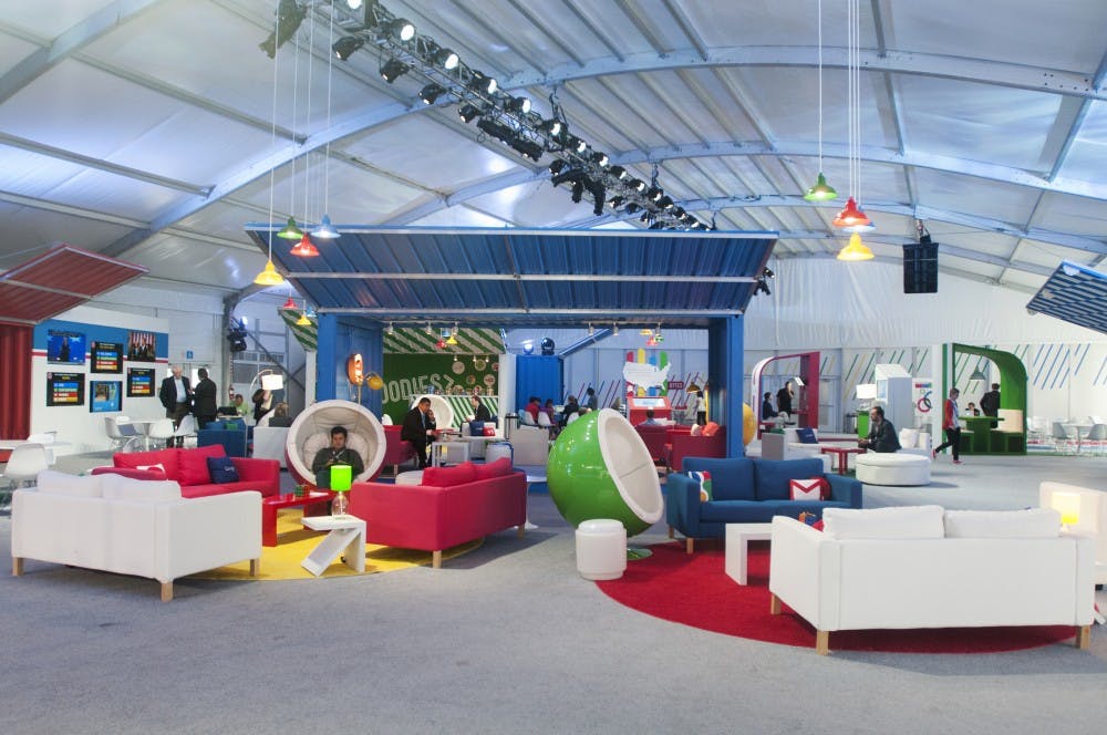 The Google Space at the Democratic National Convention, or DNC, provides air conditioning, refreshments and free internet, among other things to people attending the DNC, in Charlotte, N.C., on Thursday, Sept. 6, 2012. Samantha Radecki/The State News 