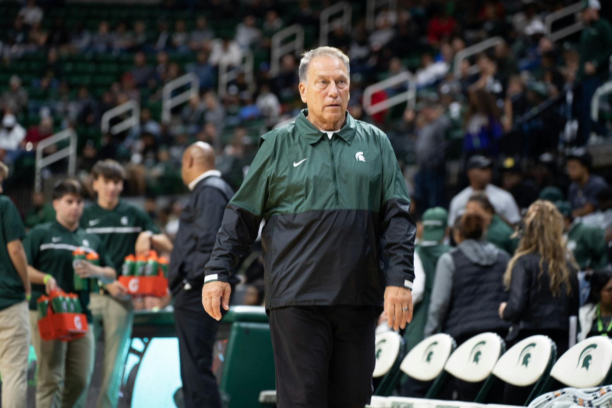 <p>Coach Tom Izzo at Midnight Madness.﻿</p>