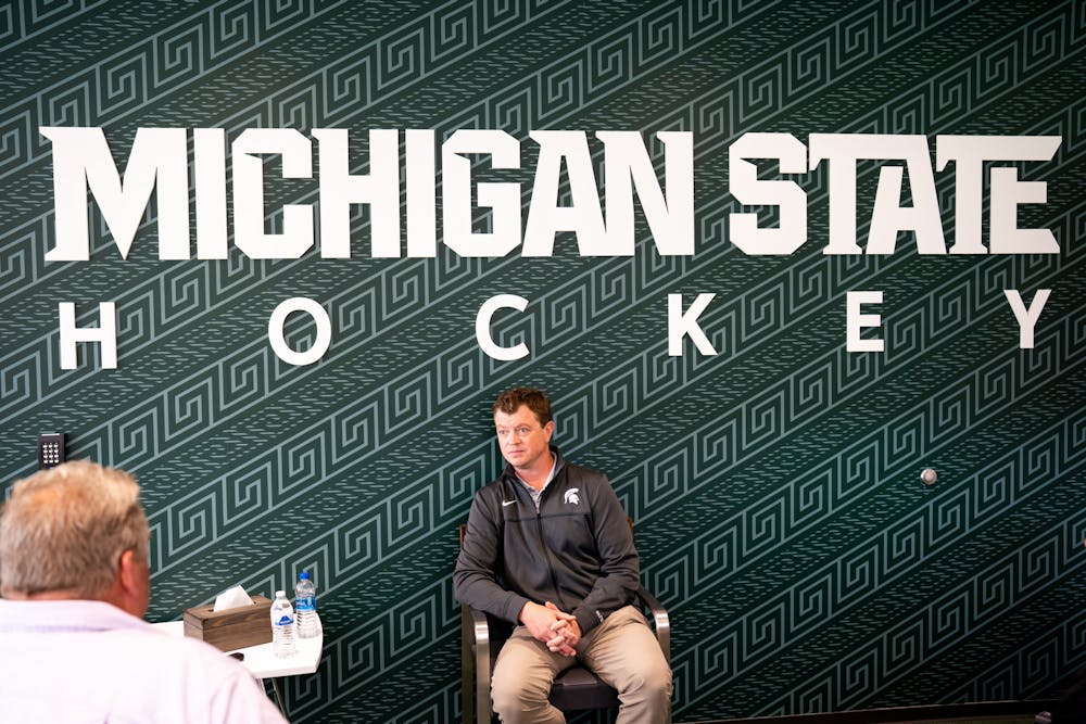 <p>Coach Adam Nightingale ahead of the tour. MSU Hockey provided a tour of the Munn Addition on June 20, 2022.</p>