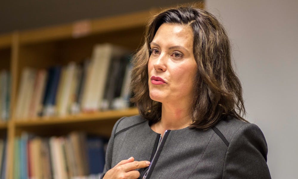 Governor candidate Gretchen Whitmer speaks during the Know Your Vote event on Oct. 11, 2017, at Case Hall. The event was hosted by the MSU Democrats and the MSU NAACP.
