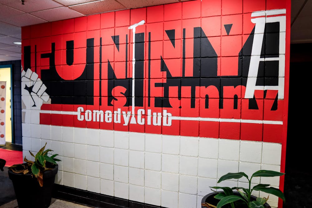 <p>A mural for Funny Is Funny Comedy Club located in the Greenwood District Studios in Lansing. Taken on February 11, 2022.</p>