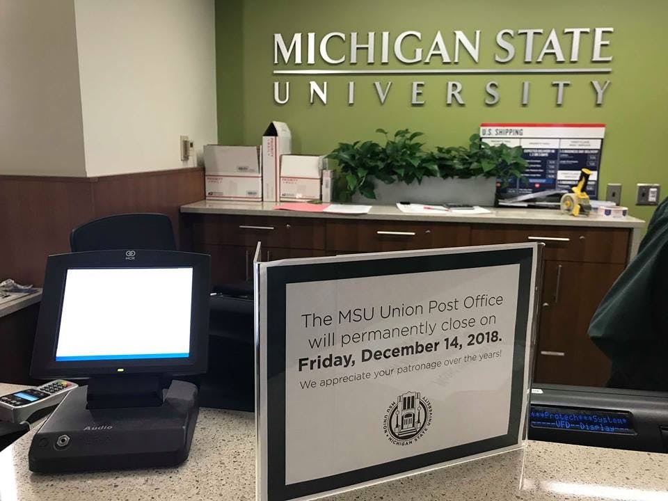 <p>After nearly 45 years of service, the MSU Union Post Office is closing on Dec. 14 2018, as "expenses have far exceeded the income over the past six years."</p>