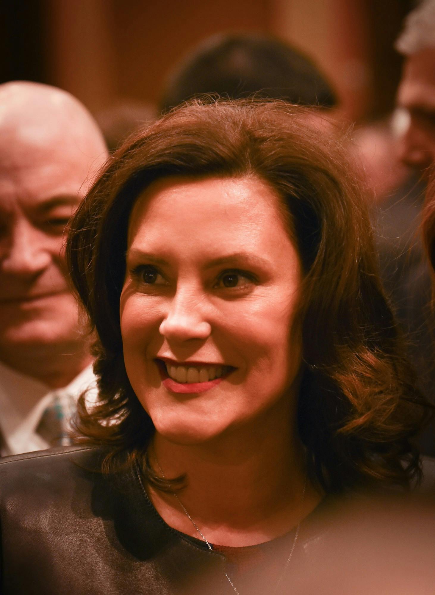 <p>Michigan Gov. Gretchen Whitmer during her second State of the State address at the Michigan State Capitol in Lansing on Jan. 29, 2020.</p>