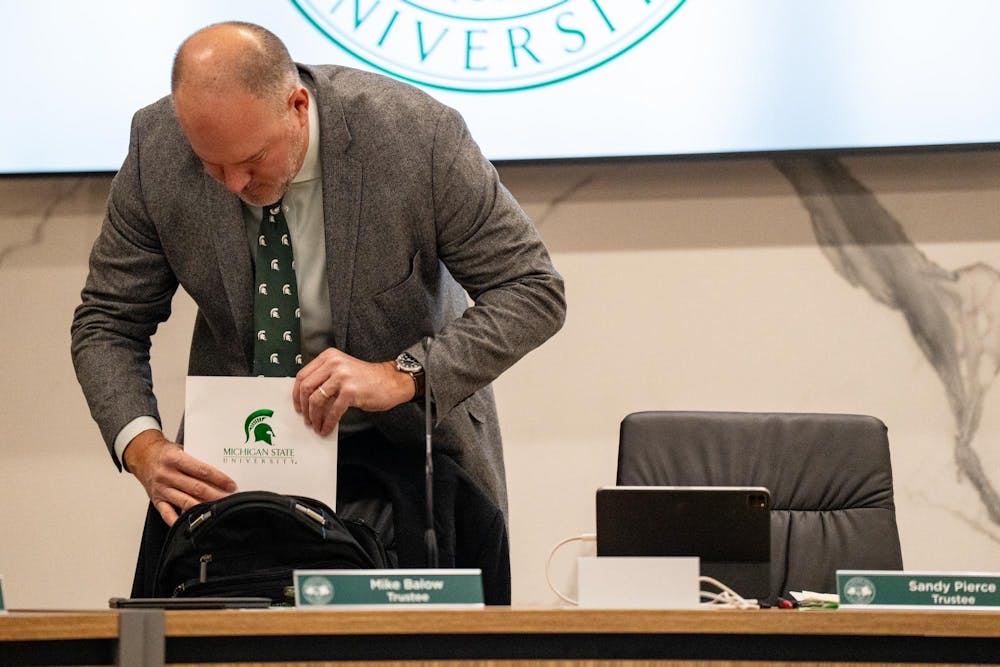 Member of the Michigan State Board of Trustees,  Mike Balow ahead of the Michigan State University verses University of Michigan at Spartan Stadium in East Lansing, Michigan on Saturday, Oct. 25, 2025. 