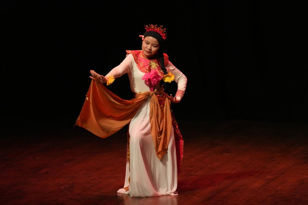 <p>A member of PERMIAS performs their “Tari Wonderland” dance at Cobb Great Hall in the Wharton Center on Feb. 7, 2026.</p>