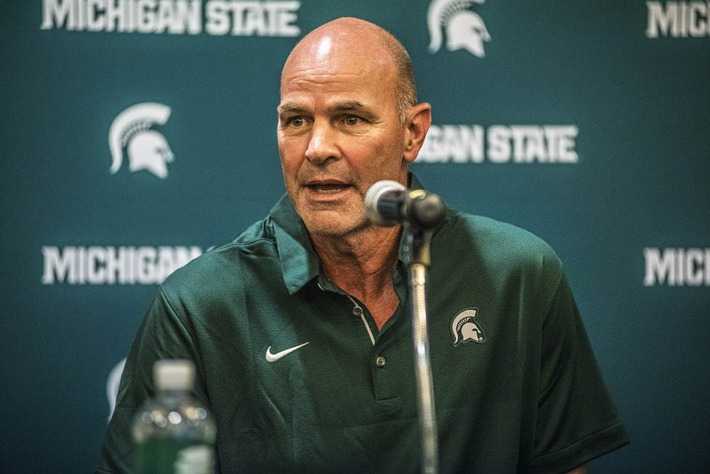 Former MSU football player Kirk Gibson speaks during a press conference on Sept. 23, 2017 at the Kellogg Center. The event was to discuss the successful fundraising efforts to support Parkinson's disease.