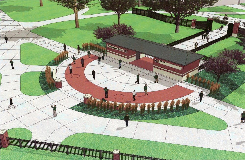 	<p>A rendering of the Pentecost Plaza, which is slated to begin construction in February and serve as the entrance to the Old College Field stadiums.</p>