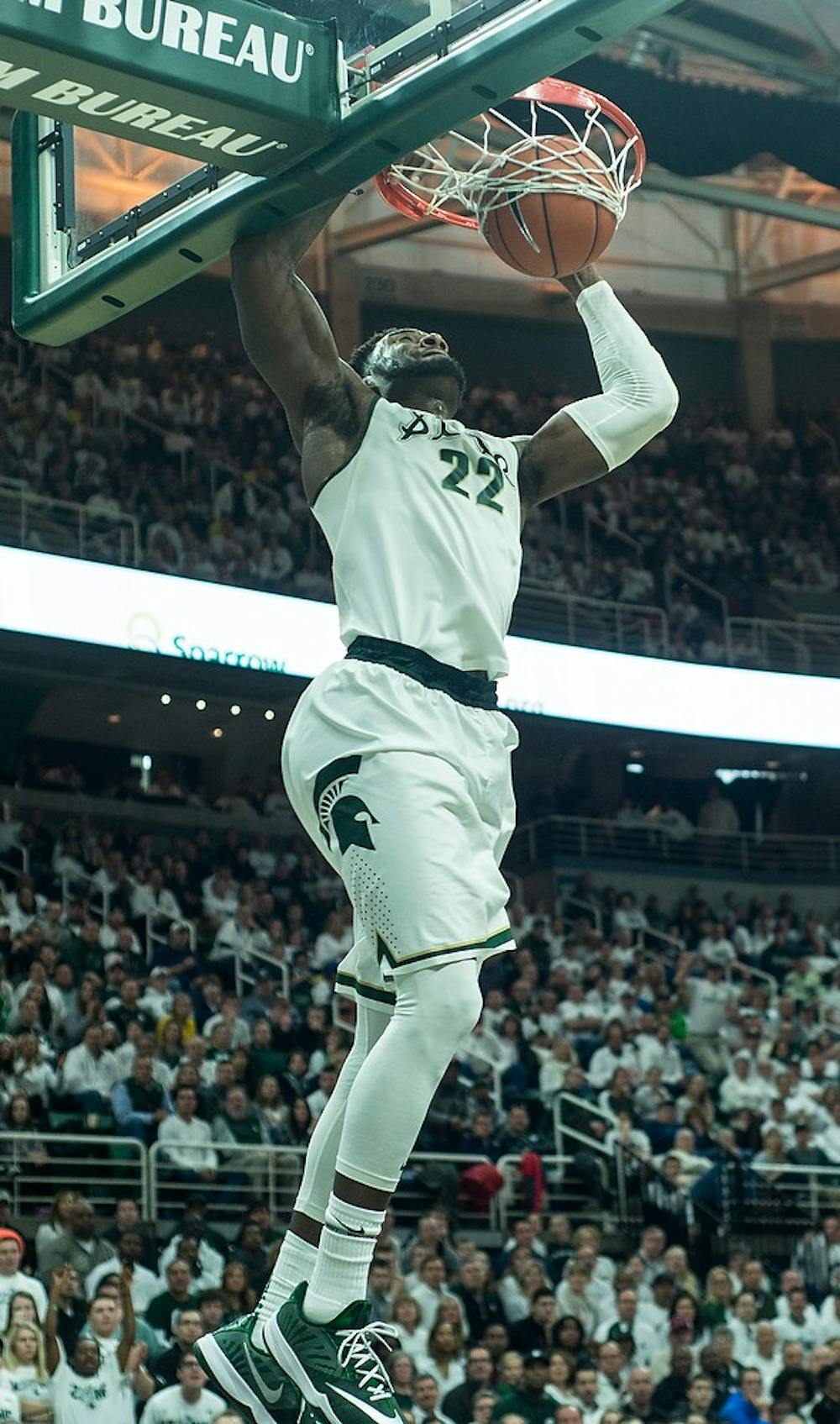 <p>Jan. 18, 2015, during the game against Michigan at Breslin Center. The Spartans defeated the Wolverines, . Erin Hampton/The State News</p>