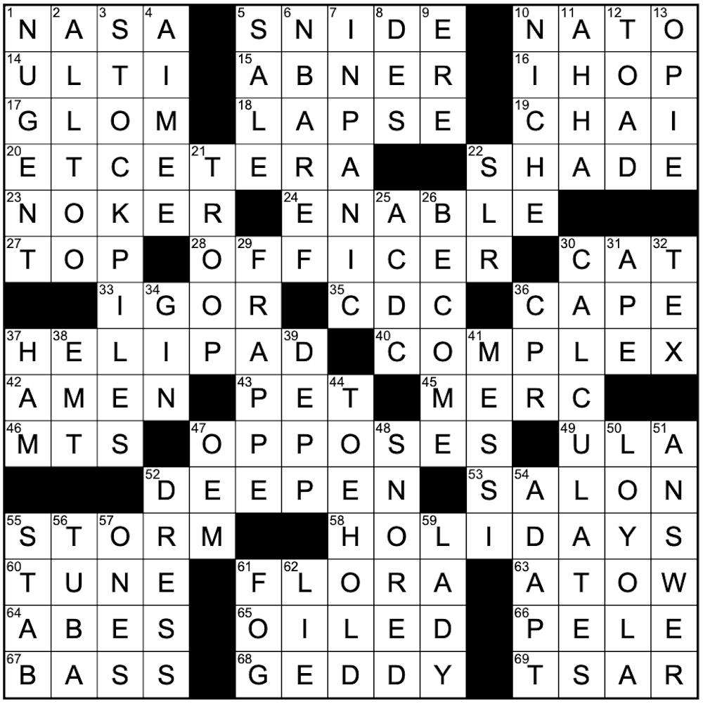 Here are the answers to the December 10th crossword found in The State News's final print edition of 2024. 