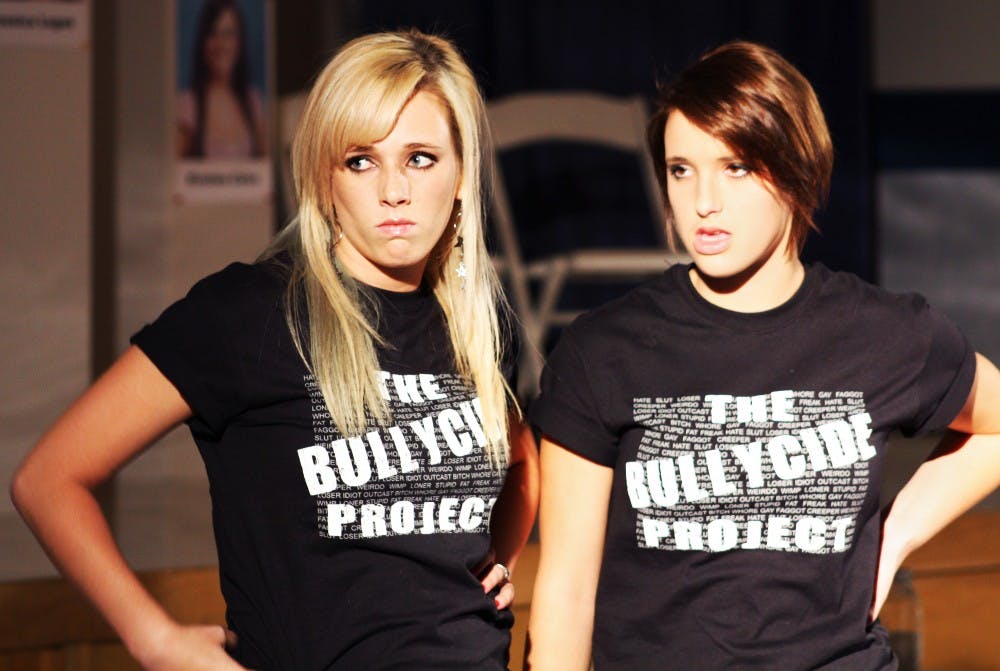 	<p>Two performers act in an ensemble from &#8220;The Bullycide Project,&#8221; a show dedicated to raising the awareness for suicides caused by bullying. The performance will premiere at 7 p.m. Wednesday in Wharton Center&#8217;s Pasant Theatre.</p>