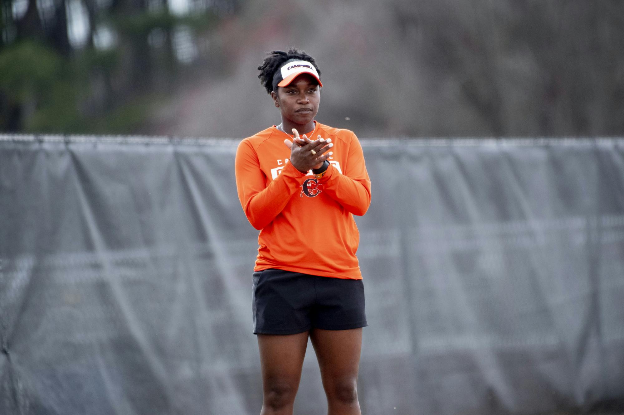 <p>Sharonda McDonald-Kelley pictured at the 2020 Campbell University Softball vs Gardner-Webb. McDonald-Kelley was hired as MSU Softball&#x27;s new head coach on June 10, 2022. Photo Courtesy of MSU Athletics.</p>