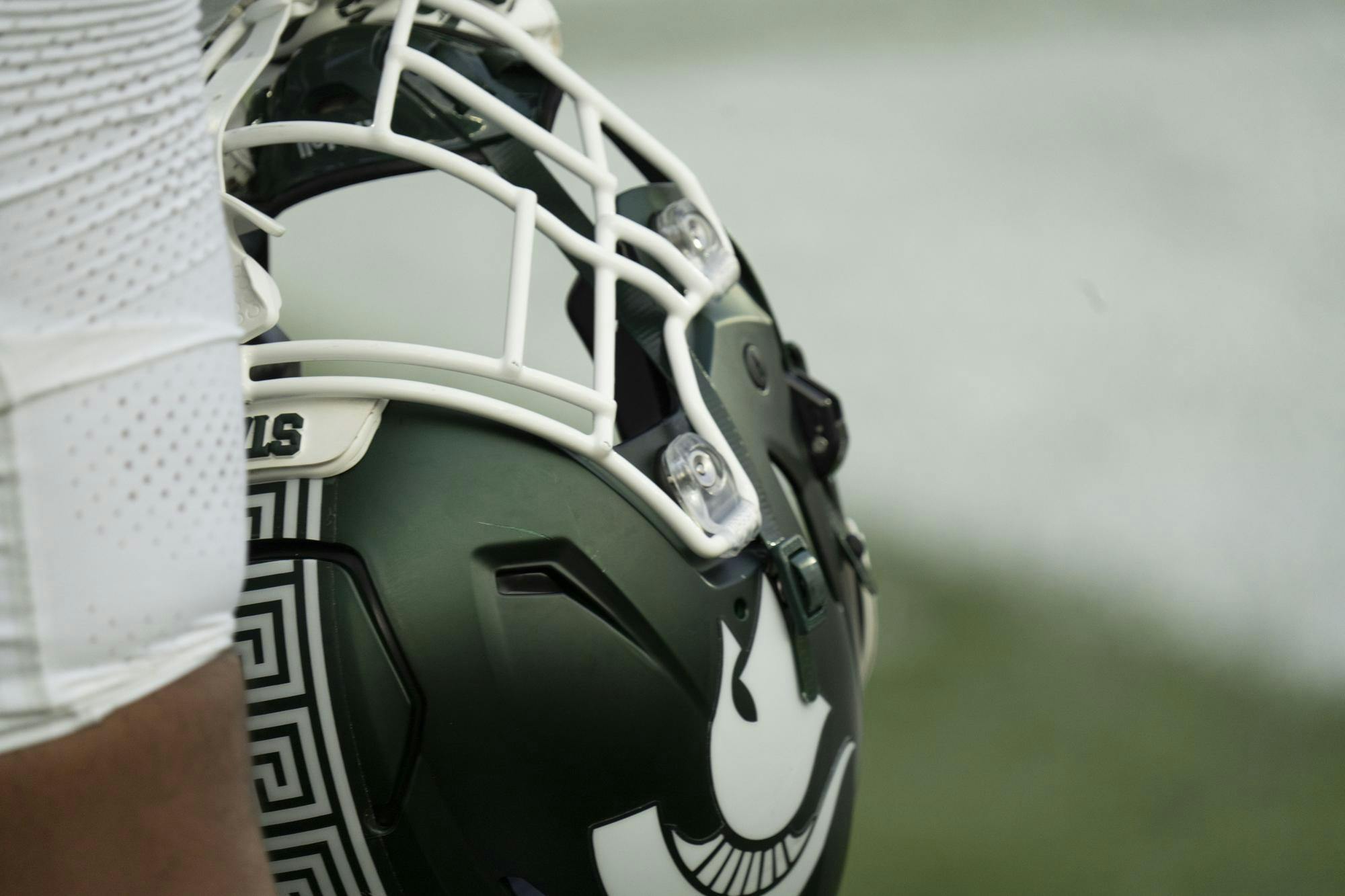 <p>MSU football player takes off his helmet after defeating Prairie View 40-0 on Sept. 14, 2024.</p>