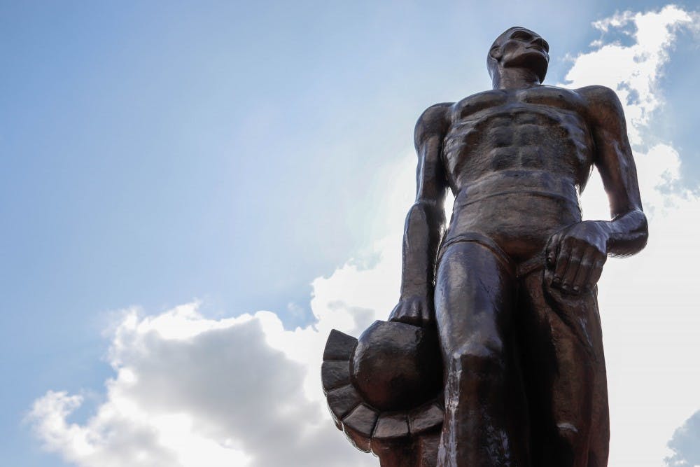 The Spartan Statue on Sept. 17, 2019.