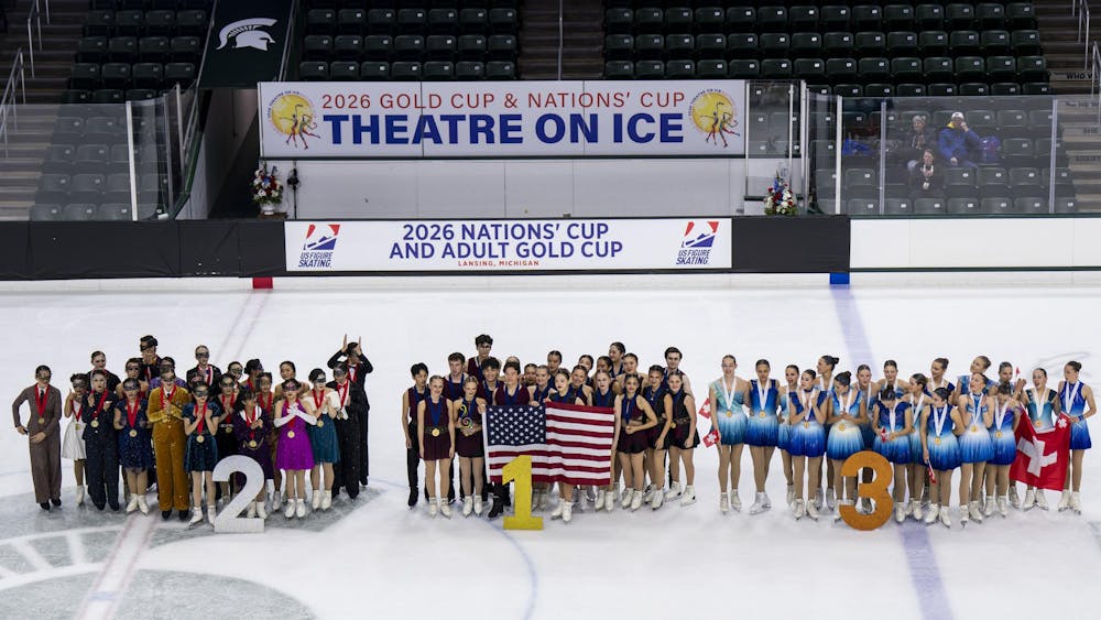 The U.S. junior team wins their division for the Nations and Gold Cup for the Theater on Ice 2026 competition in the Munn Ice Arena in East Lansing, Mich., on April 26, 2026. 