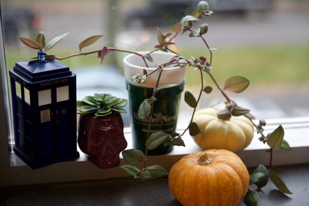 <p>Pumpkins and decorations photographed in The State News newsroom Oct. 29, 2019</p>