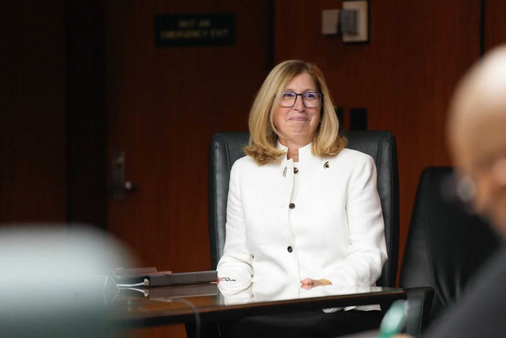 <p>Teresa Woodruff at the Board of Trustees special meeting on Oct. 31.</p>
