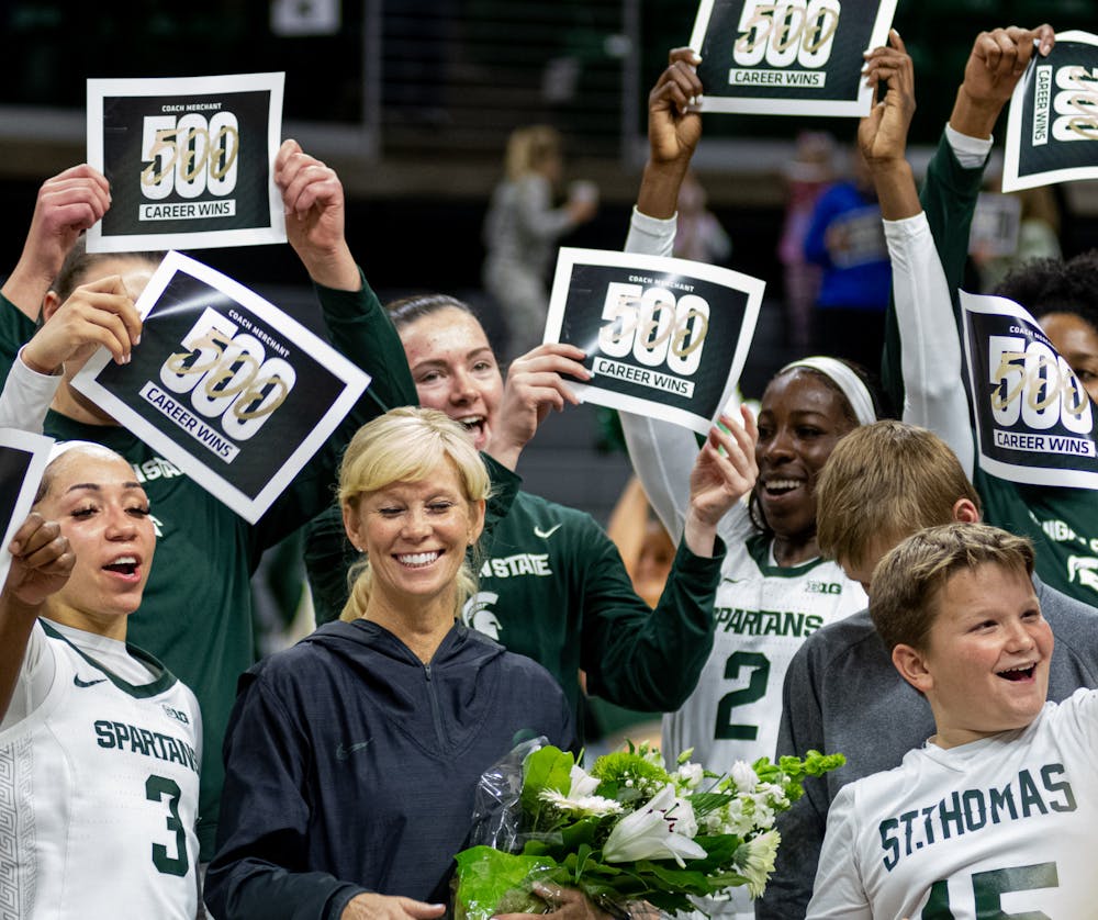 <p>Michigan State Women&#x27;s Basketball Head Coach Suzy Merchant claimed her 500th win on Nov. 16, 2021 at the Breslin Center. The milestone came courtesy of a 73-62 victory against the Crusaders.</p>