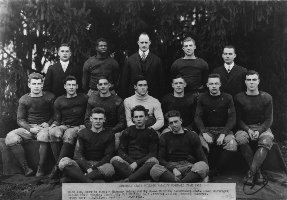 Michigan State College varsity football team, 1913. Photo courtesy MSU Athletic Communications. 