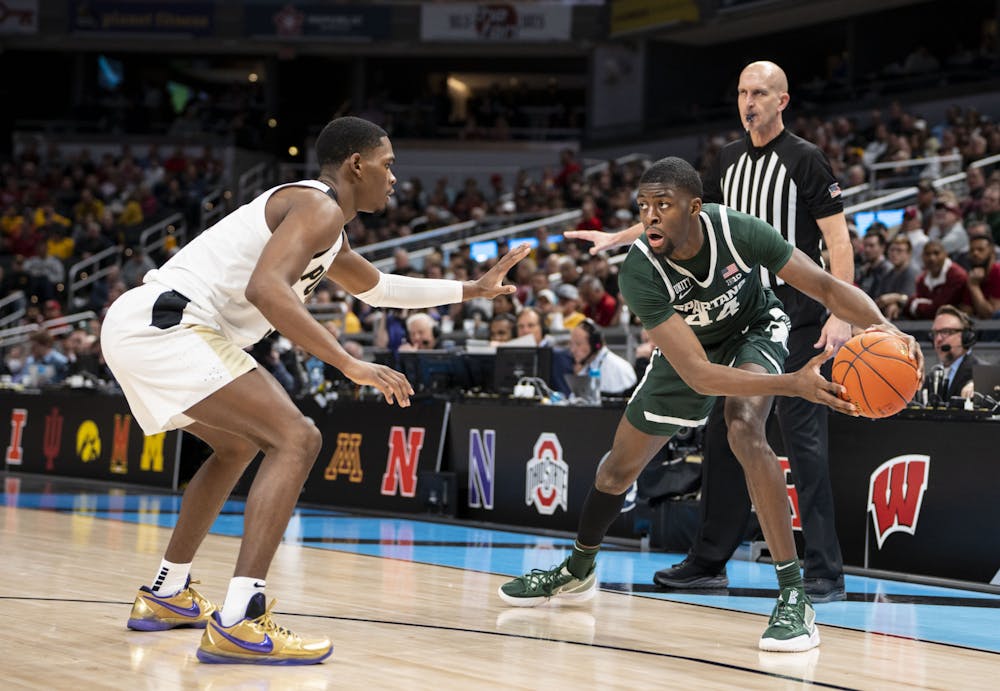 <p>Michigan State took on the Purdue Boilermakers in the semifinals of the B1G tournament at Gainbridge Fieldhouse in Indianapolis. - March 12, 2022</p>