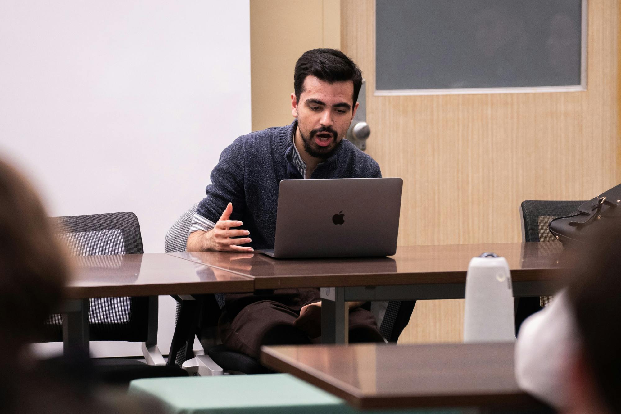 Presidential candidate, Shaurya Pandya, speaking at the ASMSU presidential debate, held at the Student Services Building on Apr. 17, 2023. 