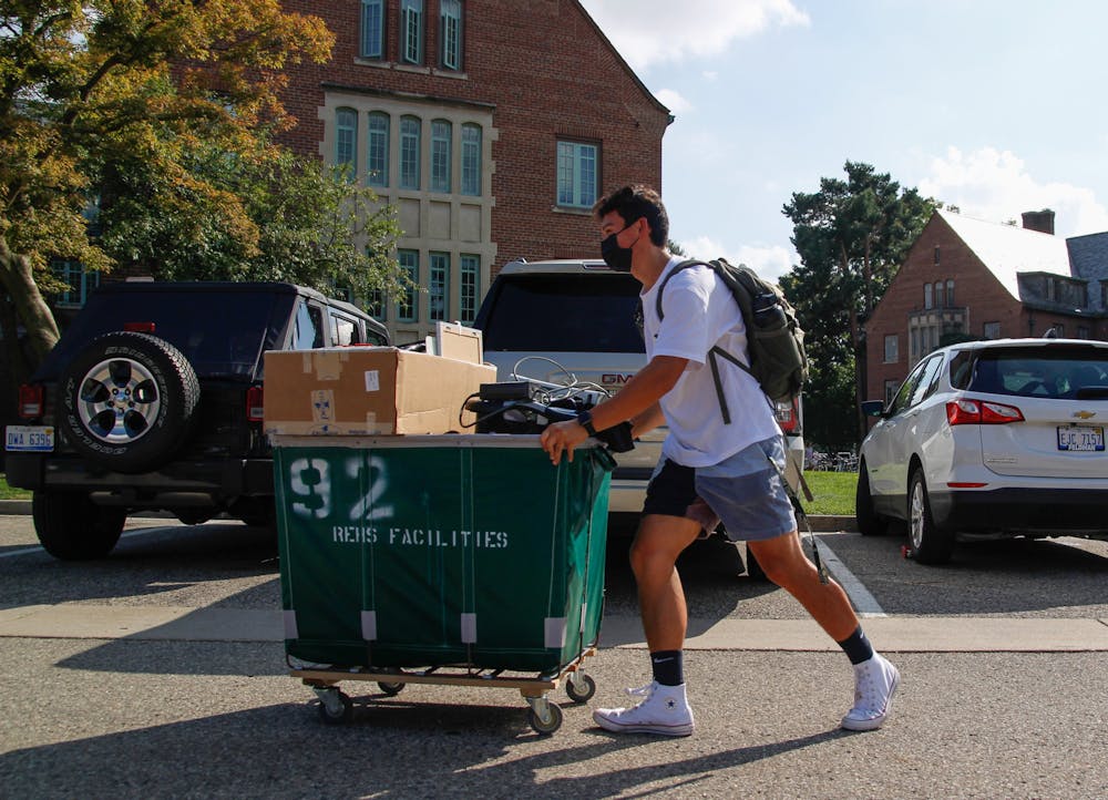 Michael Ethier, a second year music performance major, is moving onto campus for the first time this year. "I'm super excited to be on campus and with other people in the same position as me," he said. August 27, 2021.